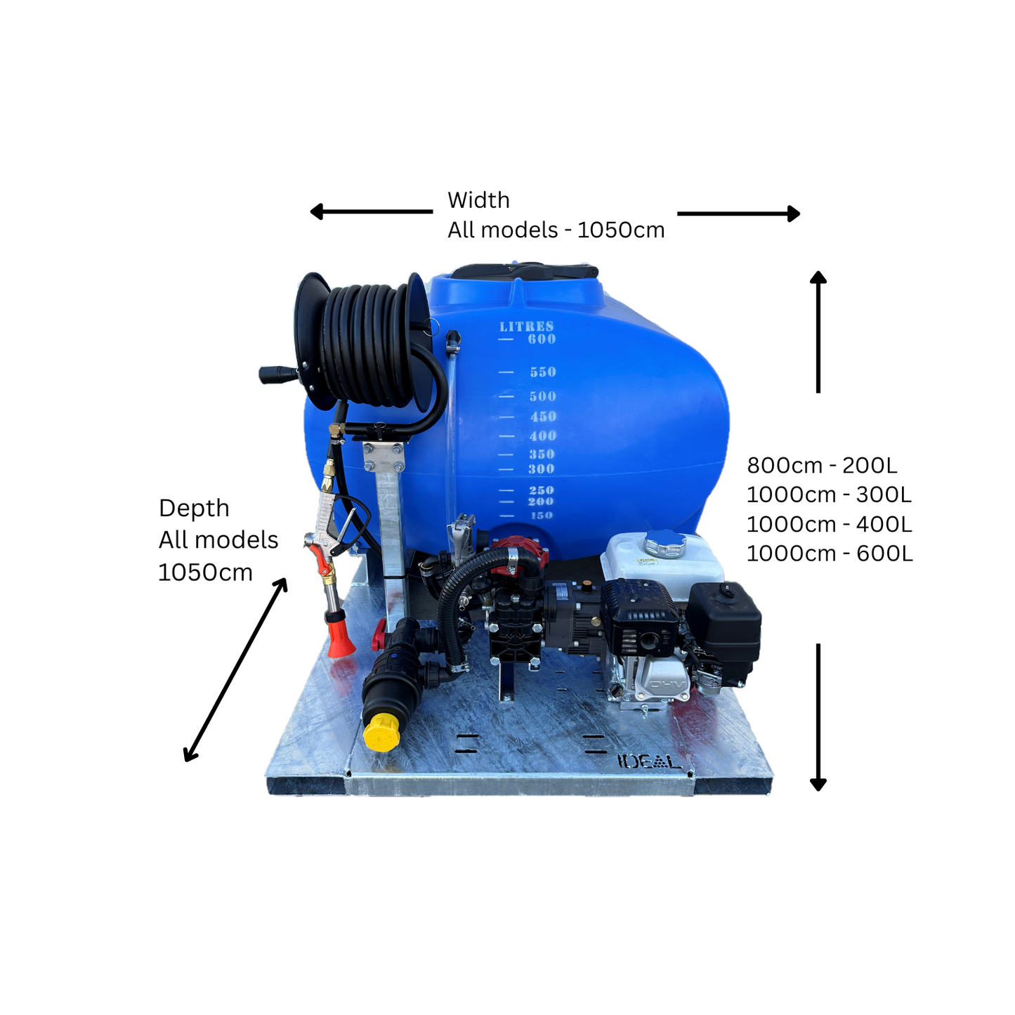 Ideal Skid Pro Motorised Tray Sprayer - 200L to 600L