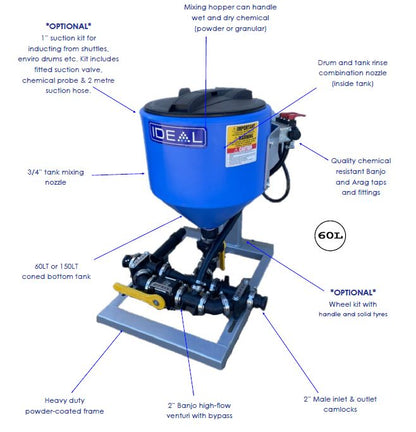Ideal 150L Chemical Hopper Banjo Granny Pot Vat